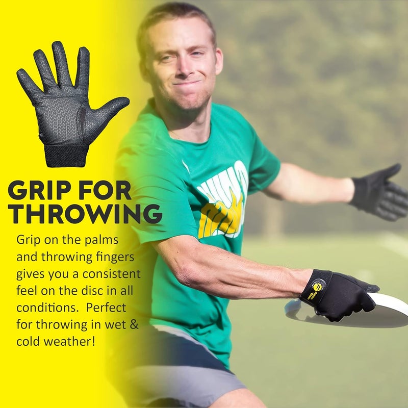 Friction Gloves - Ultimate Frisbee Gloves - Rubberized Palm & Fingers for Amazing Grip in All Conditions - Play Your Best in Any Weather - Image 3